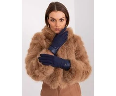 Wool Fashion Italia Tamsiai mėlynos elegantiškos pirštinės: Dydis - L/XL