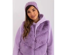 Wool Fashion Italia Violetinė žieminė kepurė moterims: Dydis - Universalus