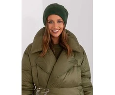 Wool Fashion Italia Žalia žieminė moteriška kepurė su blizgučiais: Dydis - Universalus