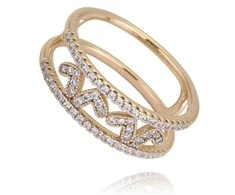 Eu Sandelis Žiedas iš paauksuoto nerūdijančio plieno PST764, dydis: US7 EU14