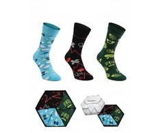 Zooksyrainbow Socks 3 poros originalaus dizaino kojinių dėžutėje