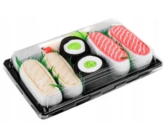Zooksyrainbow Socks Linkmos kojinės 3 poros, sushi dėžutėje
