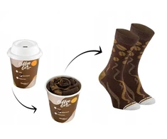 Zooksyrainbow Socks Linksmos kojinės American coffee puodelyje, 1 pora