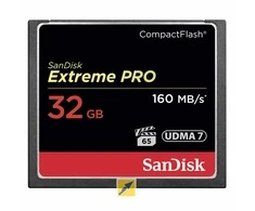 Atminties kortelė SanDisk Extreme Pro CF 160MB/s 32GB VPG 65, UDMA 7; EAN: 619659102432