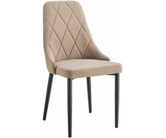 Kontrast MINŠTA SVETAINĖS KĖDĖ, STILINGAS GLAMURAS EVA VELVET KT201 TAUPE BEIGE