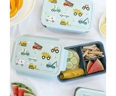 A Little Lovely Bento vaikiška priešpiečių dėžutė 'Mašinos'