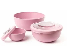 Amuse Rinkinys 3 misek su pokrywkami rožinė