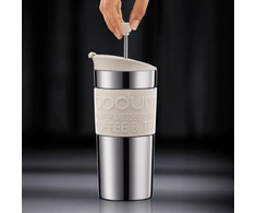 Bodum kubek su zaparzaczem tłokowym do kawy Travel Press 0.35 l Off baltas