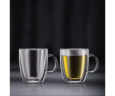 Bodum puodeliai su podwójną ścianką 2 vnt. Bistro 0.3 l Transparent