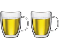 Bodum Bistro dvigubos sienelės puodeliai, 450 ml, 2 vnt., permatomi