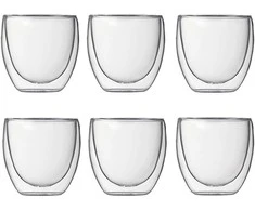 Bodum szklanki su podwójną ścianką 6 vnt. Pavina 0.08L Transparent