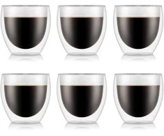 Bodum szklanki su podwójną ścianką 6 vnt. Pavina 0.08L Transparent