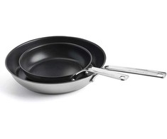 KitchenAid - Nerūdijančio plieno keptuvių rinkinys - sidabro spalvos - 20 cm, 28 cm