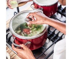KitchenAid Emalio puodas su dangčiu plieno 24cm 6l emaliuotos indukcinės dujos