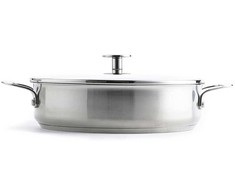 KitchenAid - Nerūdijančio plieno keptuvė su 2 šoninėmis rankenomis - sidabrinė - 28 cm