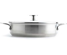KitchenAid - Nerūdijančio plieno keptuvė su 2 šoninėmis rankenomis - sidabrinė - 28 cm