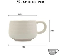 Jamie Oliver Big Love Cozy Cuppa 375 ml keraminis puodelis baltas