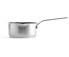 KitchenAid - Nerūdijančio plieno lakštinis puodas su 2 snapeliais - sidabro spalvos - 16 cm