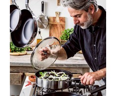 KitchenAid - KA-klasikinė nerūdijančio plieno keptuvė su dangčiu - sidabrinė - 26 cm