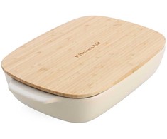 KitchenAid Keraminis indas 40x25x8,8cm + migdolinio kremo dangtelis
