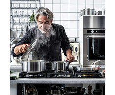 KitchenAid - „Multiply“ 4(7) dalių rinkinys be dangčio: puodas 16 cm / 1,5 l su dangčiu, troškintuvas 20 cm / 3,11 l su dangčiu, troškintuvas 24 cm / 4,91 l su dangčiu, keptuvė 24 cm - sidabrinė