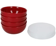 KitchenAid dubenėlių su dangteliais rinkinys 4 vnt Empire Raudona