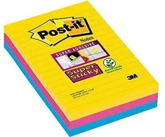 3M Post-it Super Sticky, su pamušalu, 101 x 152 mm. 3 vnt