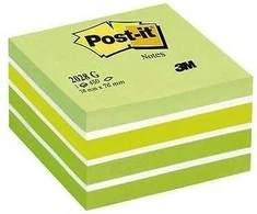 3M Post-it žinutės kubas kubas žalias pastelinės spalvos asortimentas 76 x 76 mm