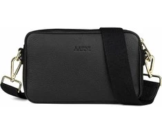 Aarni Crossbody Bag -olkalaukku, musta, kultainen vetoketju