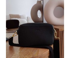 Aarni Crossbody Bag -olkalaukku, musta, hopea vetoketju