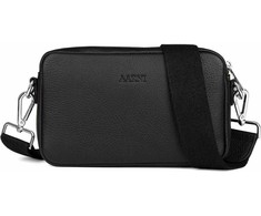 Aarni Crossbody Bag -olkalaukku, musta, hopea vetoketju