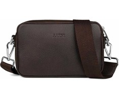 Aarni Crossbody Bag -olkalaukku, tummanruskea, hopea vetoketju