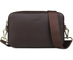 Aarni Large Crossbody Bag -olkalaukku, tummanruskea/kulta