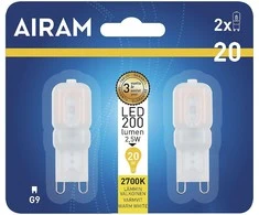 Airam LED polttimokupu opaali G9 -lamppu 200 lm 2-pack