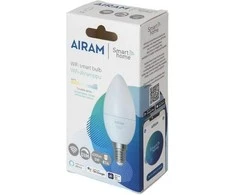 Airam SmartHome žvakių lempa, E14, opalas, 470 lm, derinama balta, WiFi