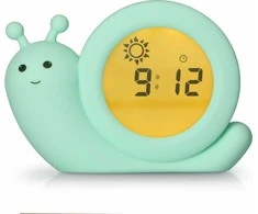 Alecto Baby Simon Snail -unirytmiä opettava herätyskello, mint žalias