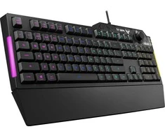 Žaidimų klaviatūra Asus TUF Gaming K1, Nordic (Šiaurės šalių) išdėstymas, RGB, Juoda