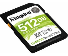 Atminties kortelė KINGSTON 512GB SDXC Canvas Select Plus 100R C10 UHS-I U3 V30