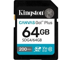 Atminties kortelė Kingston | Canvas Go! Plus | 64 GB | SD | Flash atminties klasė Class 10, UHS-I, U3, V30