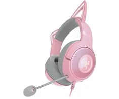 Ausinės Kaytetyt Tuotteet Käytetty Razer Kraken Kitty V2 pelikuulokkeet, pinkki