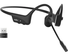 SHOKZ OpenComm2 UC 2025 Upgrade Belaidės Bluetooth Bone Conduction Vaizdo konferencijos Ausinės su USB-C įkrovimo prievadu ir USB-C adapteriu | 16 val. pokalbio laikas, 29 m Belaidės diapazonas, 1 val. įkrovimo laikas | Apima triukšmą slopinantį mikrofoną Boom ir Dongle, Juodas