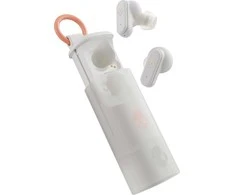 Ausinės Skullcandy Dime Evo True Belaidės Bluetooth-nappikuulokkeet, valkoinen/oranssi