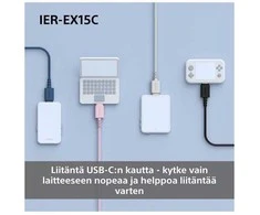 Sony Earbuds | IER‑EX15C | su laidu | į ausis įkišamos | Mikrofonas | Juodas