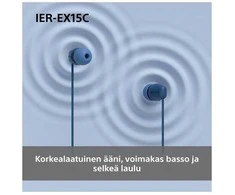 Sony Earbuds | IER‑EX15C | su laidu | į ausis įkišamos | Mikrofonas | Juodas