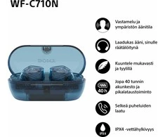 Ausinės Sony WF-C710N, Permatomos mėlynos