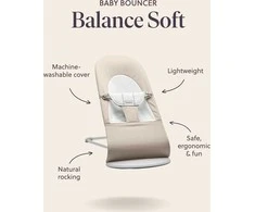 BabyBjörn Bouncer Balance Soft Woven - sėdynė, džersis tamsiai pilkas