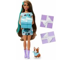 Mattel BARBIE PARTY UNBOXED REVEAL siurprizų rinkinys - tamsiaplaukė lėlė (JFG72)