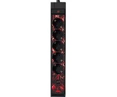 Blackstorm Farad jatkojohto RGB-valoilla, 5 pistorasiaa + 2 x USB-A, 2 m