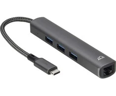 Bluecloud USB-C-USB-A šakotuvas su gigabitiniu eternetu, 3 prievadai