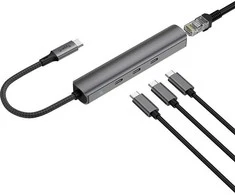 Bluecloud USB-C į USB-C šakotuvas ir Gigabit Ethernet, 4 prievadai